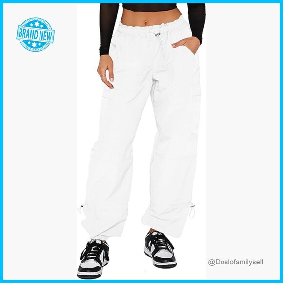 Y2K Cargo Parachute Pants Baggy Wide Leg Festival Rave Streetwear